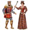 Beistle Club Pack of 12 Brown Jointed Medieval Royal King and Queen Cutout Decorations 3'